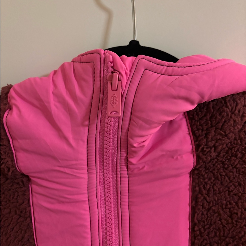 Free People Movement Lead The Pack Fleece Pullover, Burgundy Pink Combo, NWT, M - Picture 2 of 6